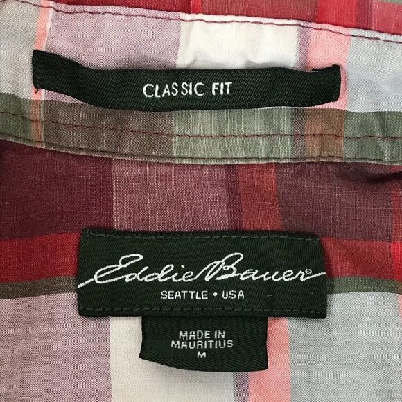 Eddie Bauer Button Up Shirt Men's Medium Classic Fit Short Sleeve 100% Cotton - Picture 7 of 8